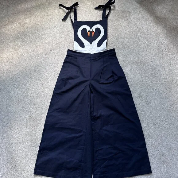 Vivetta Alberta Swans Stretch Cotton Jumpsuit – Size 38 - Picture 5 of 12